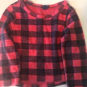 GAP Little Girls Red Buffalo Plaid Long Sleeve Top